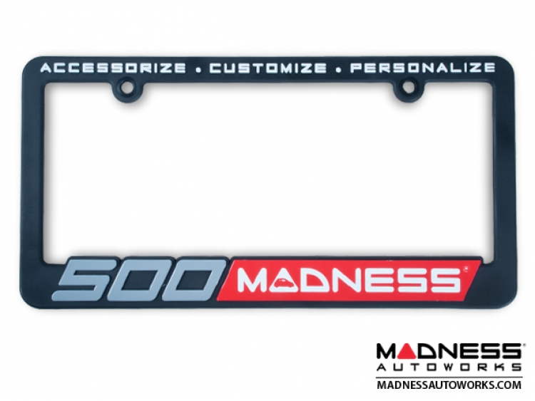 500 MADNESS License Plate Frames (2) - Black 